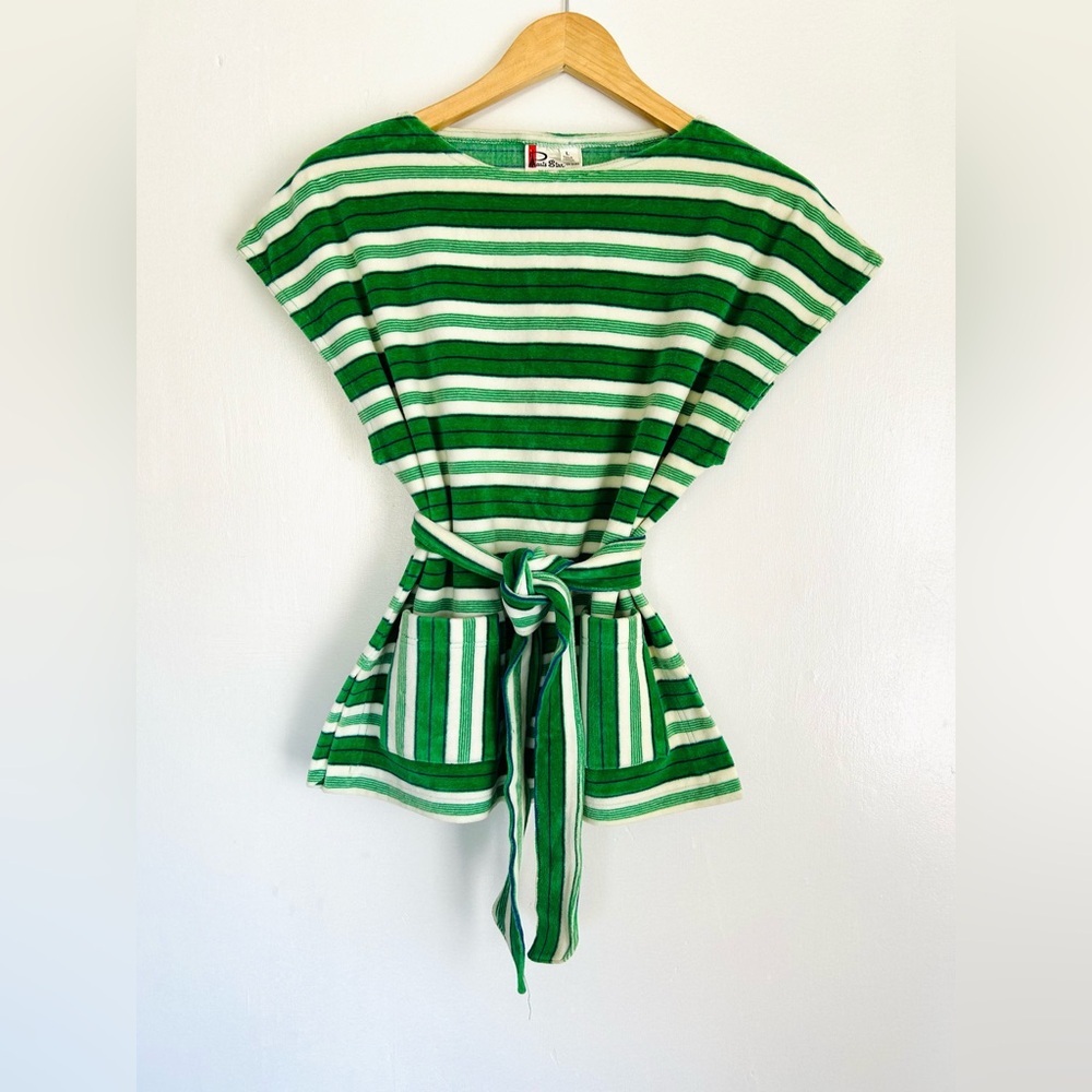 VINTAGE 70s terrycloth Belted Top